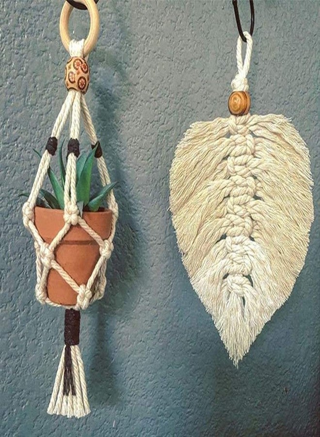 ecofynd Easy Cotton DIY Kit for Plant Hanger | 100 Meter Rope, 3" Wooden Ring (1 Pcs), 15 mm Printed Beads (4 Pcs) Combo Packs for DIY Adult Beginners (KIT004) - Image 3